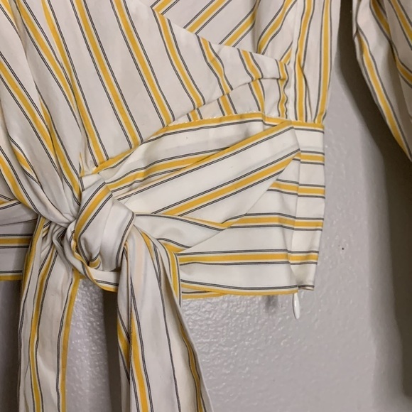 New Derek lam 10 Crosby Merigold Suchi pirate booty sleeve blouse stripe 8 nwt - Picture 4 of 8